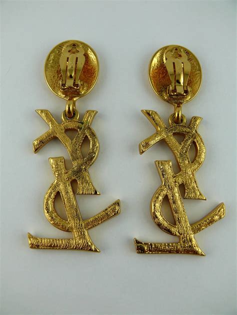 ysl ohrringe gold|YSL st laurent earrings.